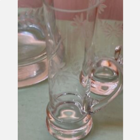 Vintage Crystal Decanter w/ Stopper 6 Cordial Liquor Glasses Set From Romania - Picture 5 of 8